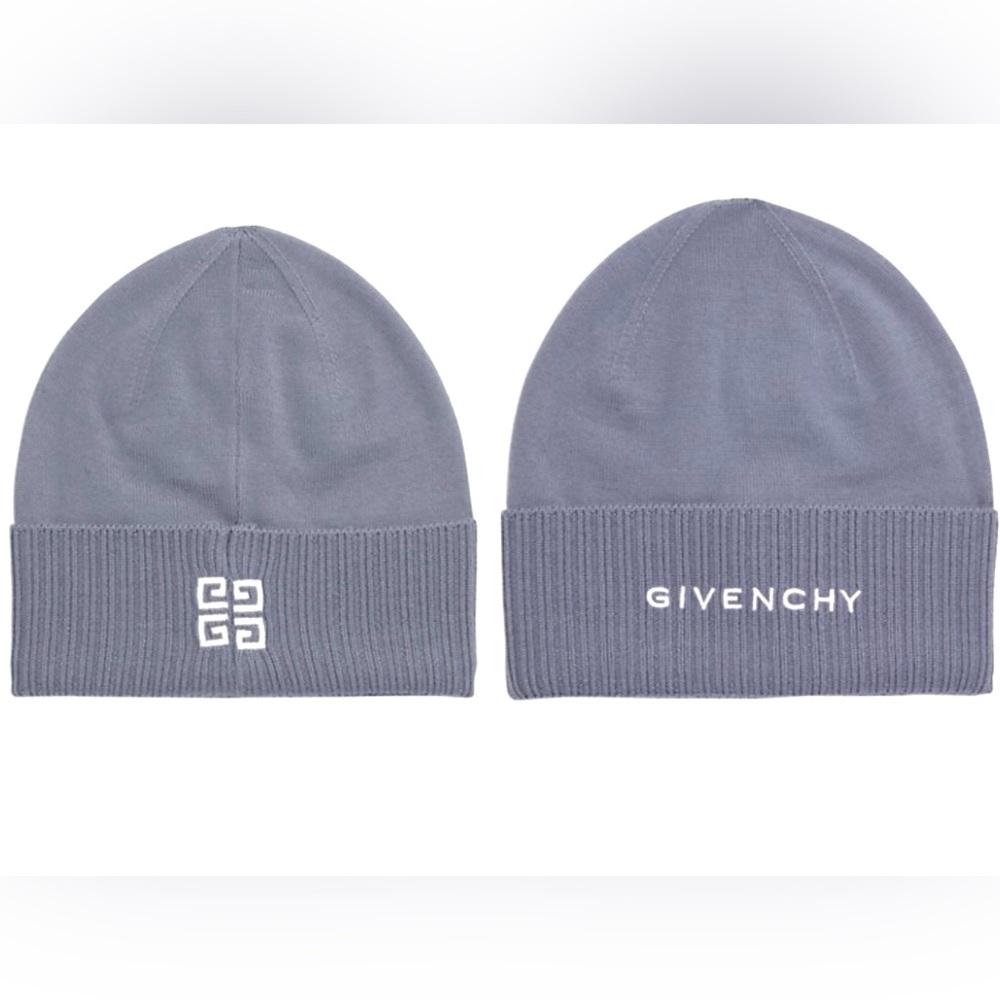 Givenchy Blue Knit Beanie | 100% Wool | Preowned